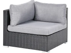 Online Beliani Set di divani angolari da giardino 4 posti SANO Rattan sintetico (PE) Nero Grigio Nero