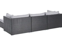 Online Beliani Set di divani angolari da giardino 4 posti SANO Rattan sintetico (PE) Nero Grigio Nero