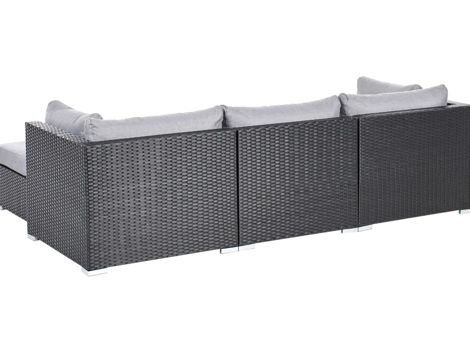 Online Beliani Set di divani angolari da giardino 4 posti SANO Rattan sintetico (PE) Nero Grigio Nero