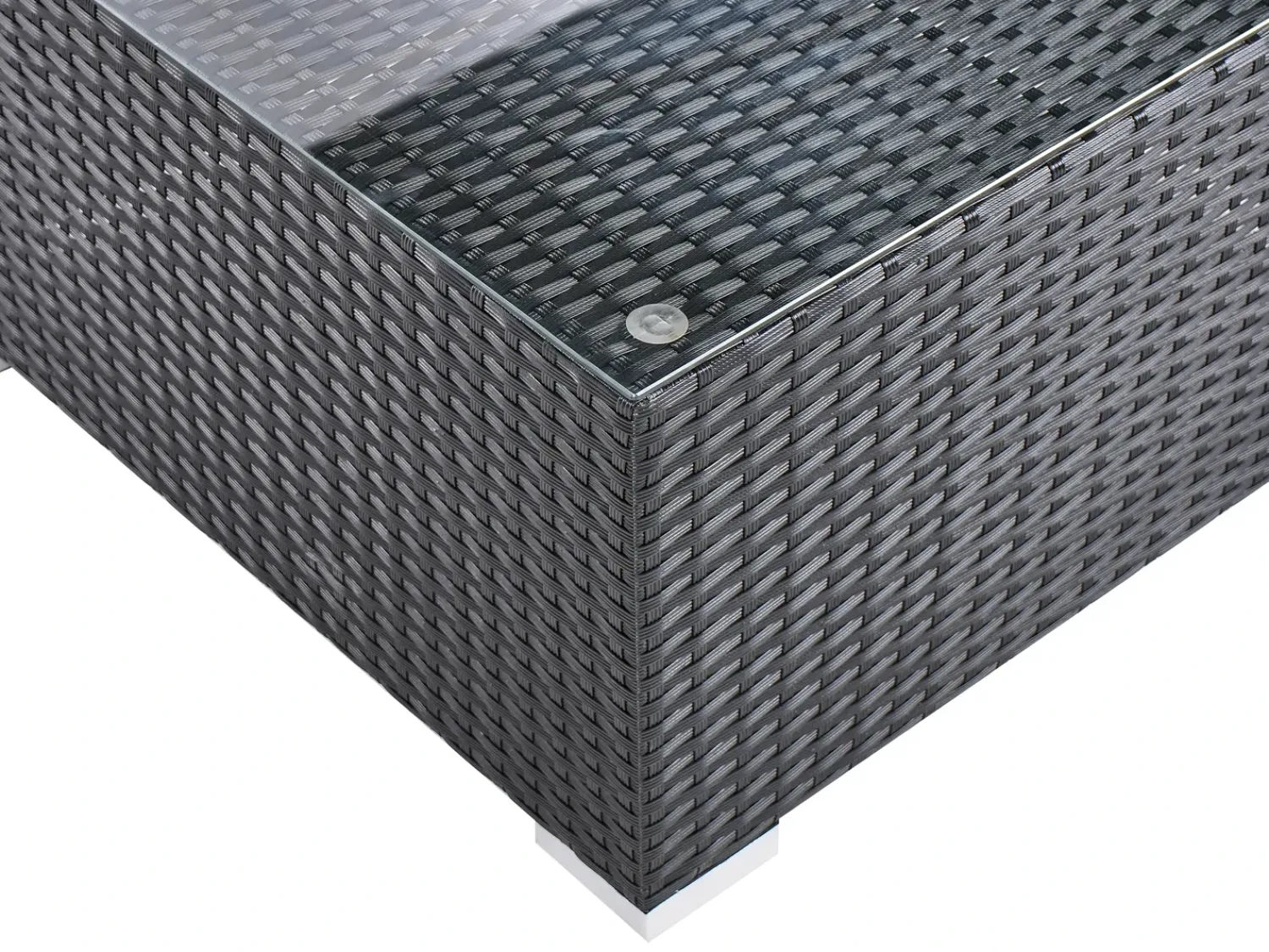 Online Beliani Set di divani angolari da giardino 4 posti SANO Rattan sintetico (PE) Nero Grigio Nero