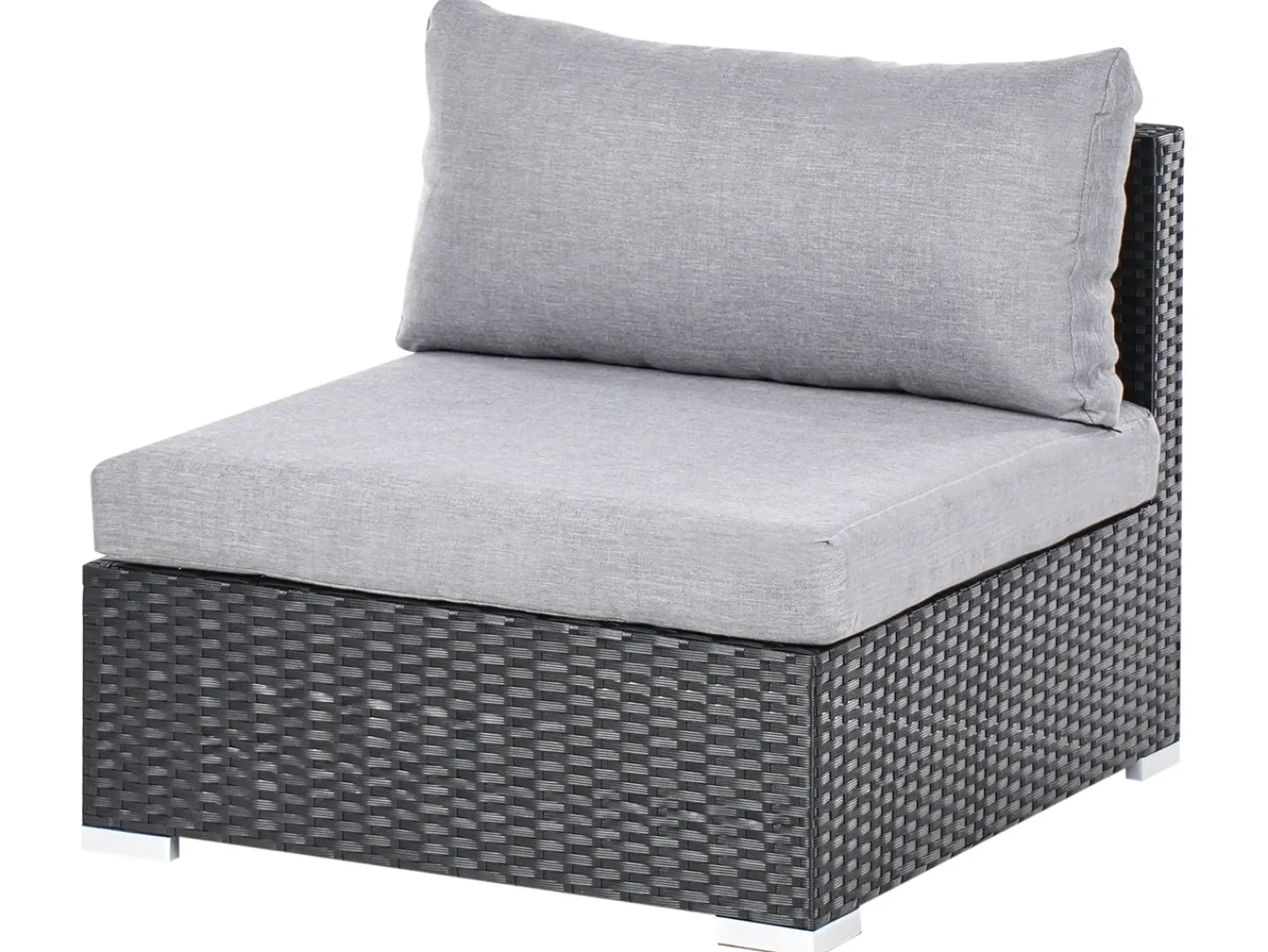 Online Beliani Set di divani angolari da giardino 4 posti SANO Rattan sintetico (PE) Nero Grigio Nero