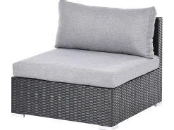 Hot Beliani Set di divani angolari da giardino 4 posti SANO Rattan sintetico (PE) Nero Grigio Nero