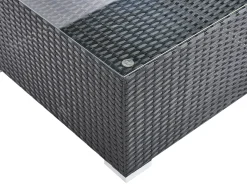 Hot Beliani Set di divani angolari da giardino 4 posti SANO Rattan sintetico (PE) Nero Grigio Nero