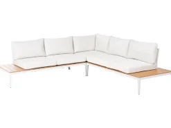 Clearance Beliani Set di divani angolari da giardino 5 posti POSITANO Bianco sporco Bianco Marrone