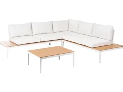 Clearance Beliani Set di divani angolari da giardino 5 posti POSITANO Bianco sporco Bianco Marrone