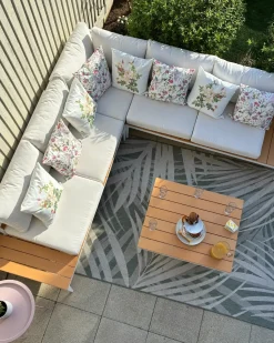 Clearance Beliani Set di divani angolari da giardino 5 posti POSITANO Bianco sporco Bianco Marrone