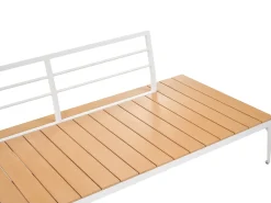 Clearance Beliani Set di divani angolari da giardino 5 posti POSITANO Bianco sporco Bianco Marrone