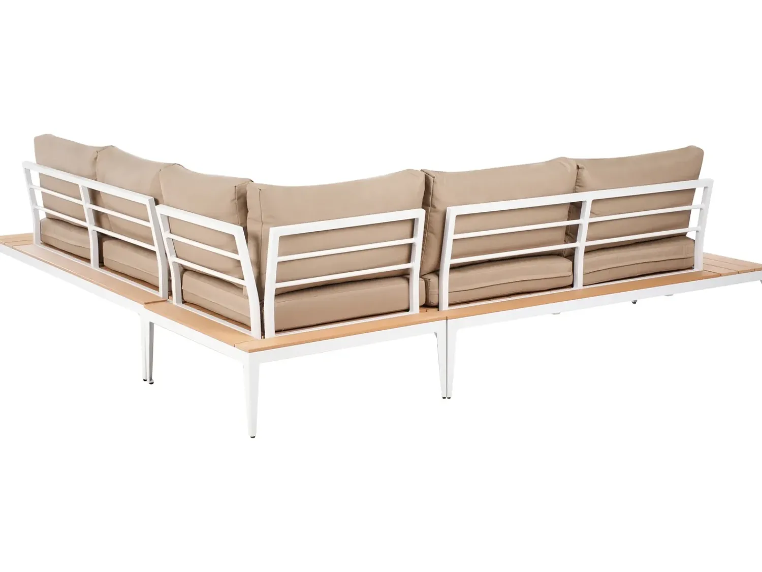 Clearance Beliani Set di divani angolari da giardino 5 posti POSITANO Marrone chiaro Bianco Marrone Marrone
