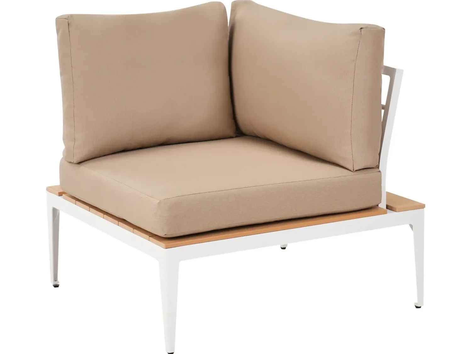Clearance Beliani Set di divani angolari da giardino 5 posti POSITANO Marrone chiaro Bianco Marrone Marrone