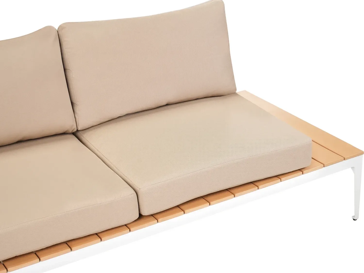 Clearance Beliani Set di divani angolari da giardino 5 posti POSITANO Marrone chiaro Bianco Marrone Marrone