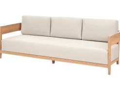 Best Beliani Set di divani angolari da giardino 5 posti SAMPIERI Lato Sinistro Metallo Marrone chiaro Beige Marrone