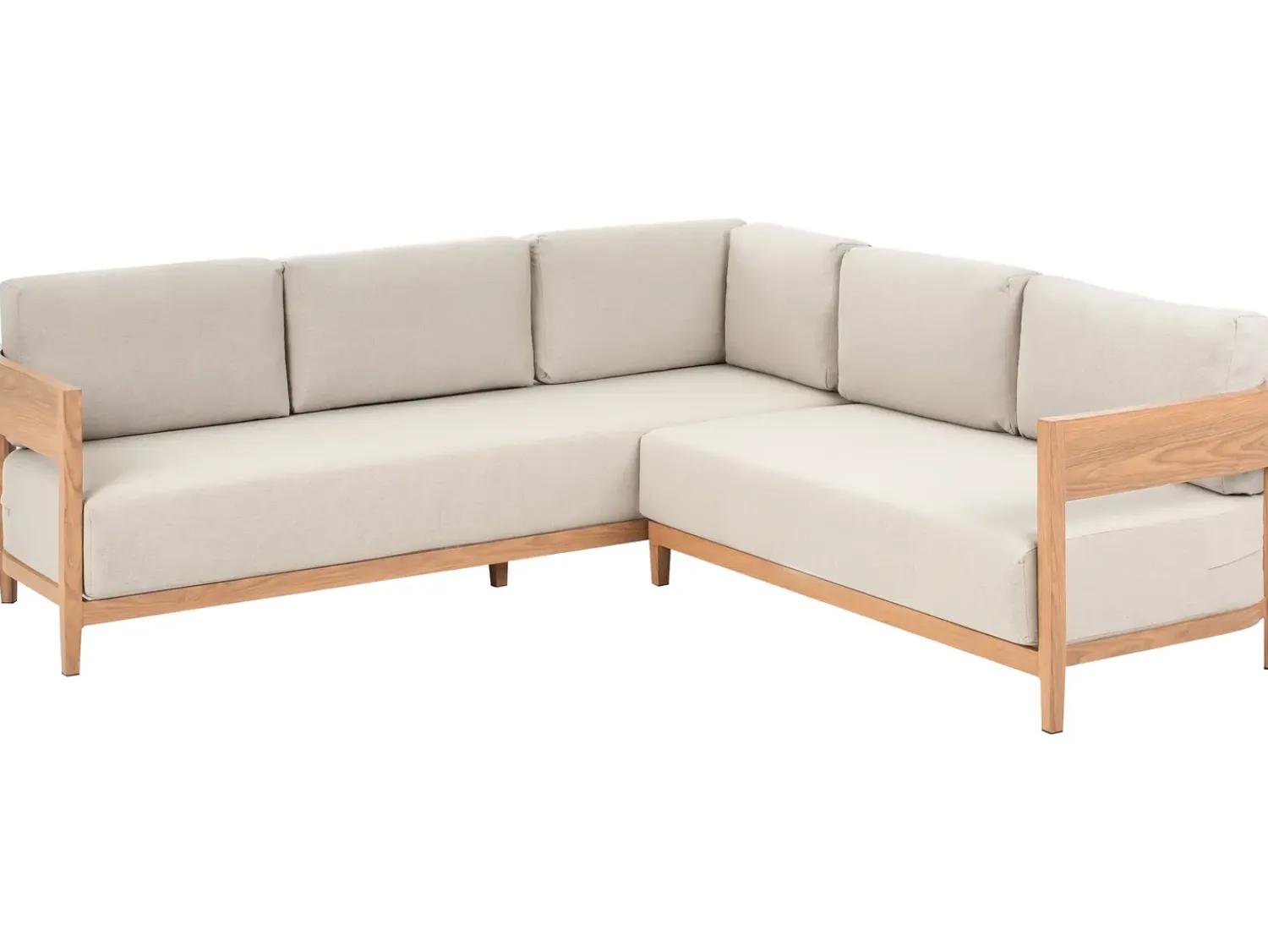 Best Beliani Set di divani angolari da giardino 5 posti SAMPIERI Lato Sinistro Metallo Marrone chiaro Beige Marrone