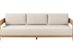 Best Beliani Set di divani angolari da giardino 5 posti SAMPIERI Lato Sinistro Metallo Marrone chiaro Beige Marrone