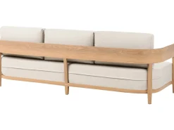 Best Beliani Set di divani angolari da giardino 5 posti SAMPIERI Lato Sinistro Metallo Marrone chiaro Beige Marrone