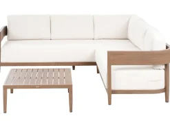 Sale Beliani Set di divani angolari da giardino 5 posti SAMPIERI Lato Sinistro Metallo Marrone Beige Marrone