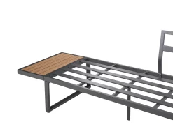 New Beliani Set di divani angolari da giardino 4 posti PIENZA Lato Sinistro Marrone chiaro/Grigio Marrone Grigio Nero