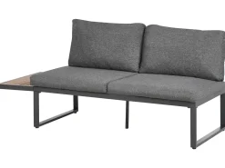 New Beliani Set di divani angolari da giardino 4 posti PIENZA Lato Sinistro Marrone chiaro/Grigio Marrone Grigio Nero