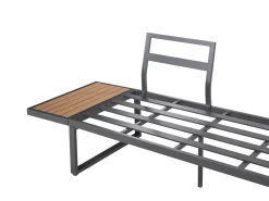 New Beliani Set di divani angolari da giardino 4 posti PIENZA Lato Sinistro Marrone chiaro/Grigio Marrone Grigio Nero