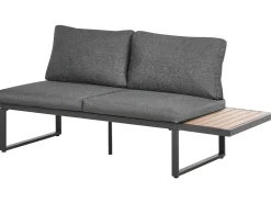 New Beliani Set di divani angolari da giardino 4 posti PIENZA Lato Sinistro Marrone chiaro/Grigio Marrone Grigio Nero