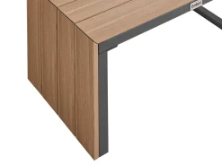 New Beliani Set di divani angolari da giardino 4 posti PIENZA Lato Sinistro Marrone chiaro/Grigio Marrone Grigio Nero