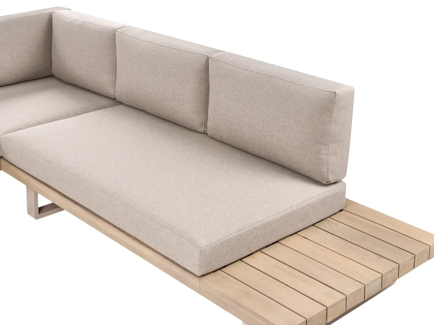 Discount Beliani Set di divani angolari da giardino 5 posti MYKONOS Lato destro Legno di acacia certificato Tortora Beige Marrone