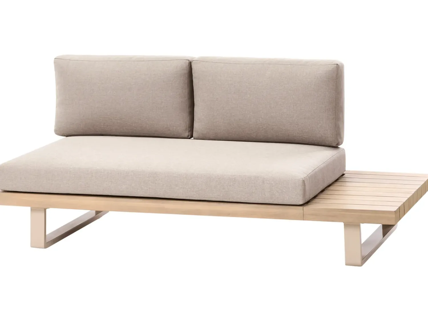 Discount Beliani Set di divani angolari da giardino 5 posti MYKONOS Lato destro Legno di acacia certificato Tortora Beige Marrone