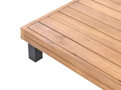 Best Beliani Set di divani angolari da giardino 5 posti FRAZZANO Legno di acacia certificato Bianco sporco Bianco Marrone