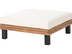 Best Beliani Set di divani angolari da giardino 5 posti FRAZZANO Legno di acacia certificato Bianco sporco Bianco Marrone