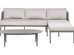 Online Beliani Set di divani angolari da giardino 3 posti LEFFE Metallo Beige