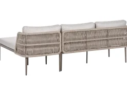 Online Beliani Set di divani angolari da giardino 3 posti LEFFE Metallo Beige