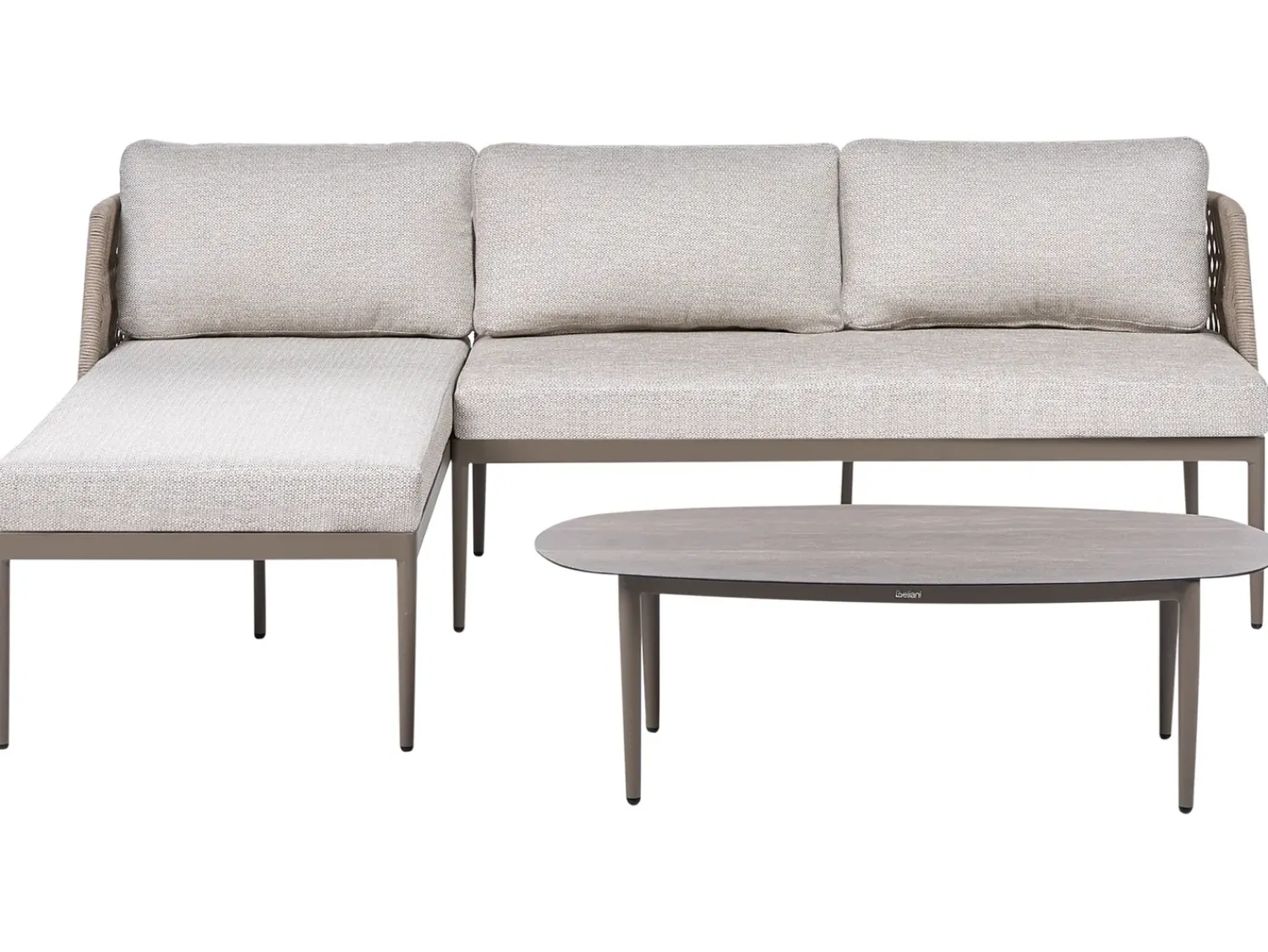 Discount Beliani Set di divani angolari da giardino 3 posti LEFFE Metallo Beige