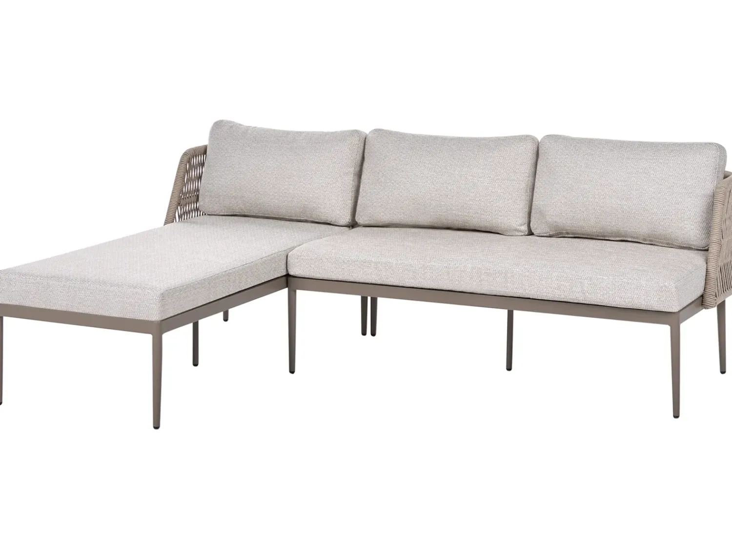 Discount Beliani Set di divani angolari da giardino 3 posti LEFFE Metallo Beige