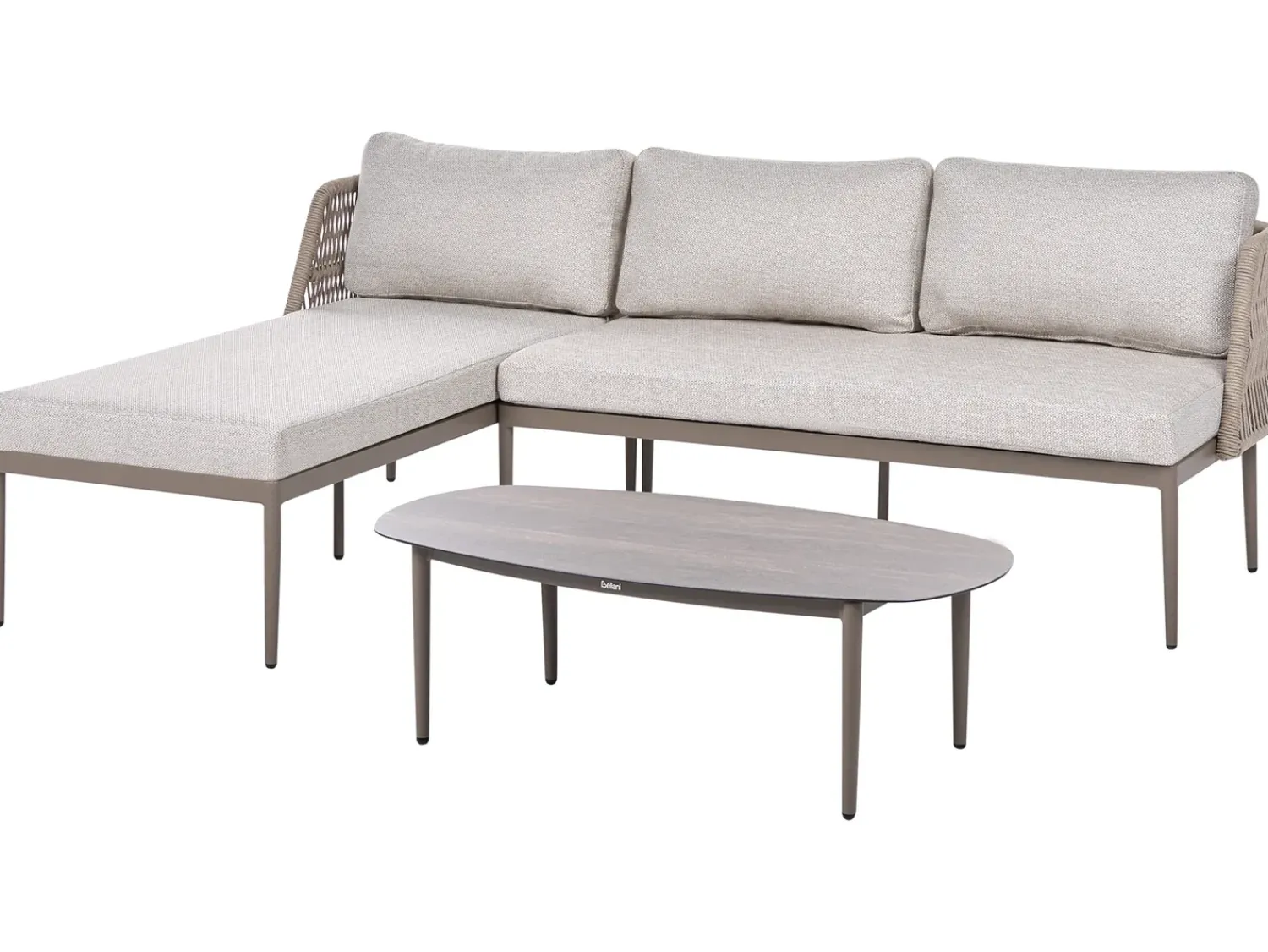 Discount Beliani Set di divani angolari da giardino 3 posti LEFFE Metallo Beige