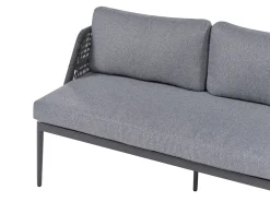 Beliani Set di divani angolari da giardino 3 posti LEFFE Metallo Grigio