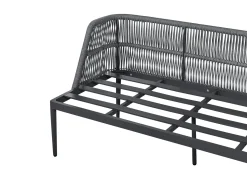 Beliani Set di divani angolari da giardino 3 posti LEFFE Metallo Grigio