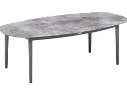 Beliani Set di divani angolari da giardino 3 posti LEFFE Metallo Grigio