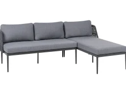 Beliani Set di divani angolari da giardino 3 posti LEFFE Metallo Grigio