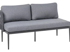 Beliani Set di divani angolari da giardino 3 posti LEFFE Metallo Grigio