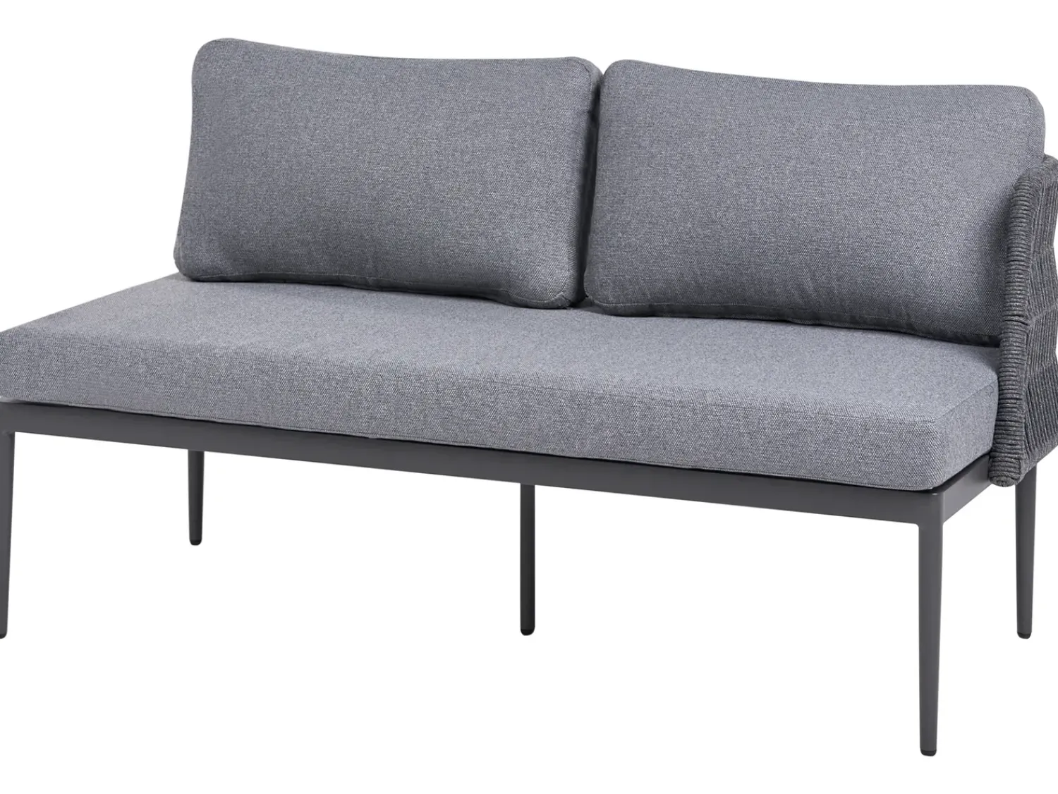 Online Beliani Set di divani angolari da giardino 3 posti LEFFE Metallo Grigio