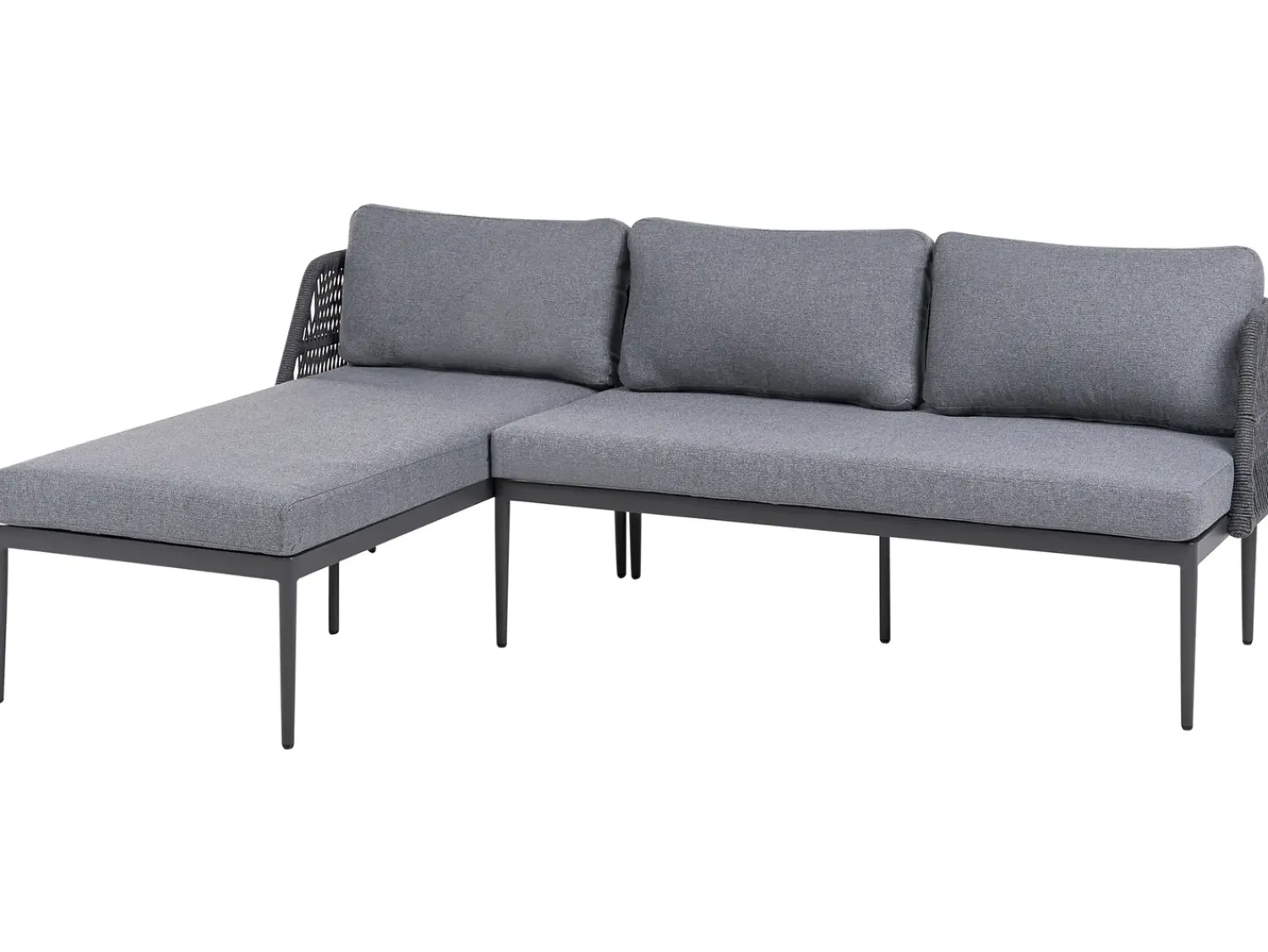 Online Beliani Set di divani angolari da giardino 3 posti LEFFE Metallo Grigio