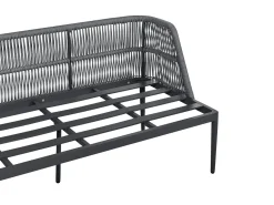 Online Beliani Set di divani angolari da giardino 3 posti LEFFE Metallo Grigio