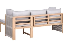 Online Beliani Set di divani angolari da giardino 3 posti ARABBA Lato Sinistro Legno di acacia certificato Grigio Marrone Grigio