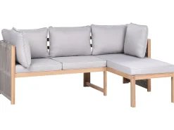 Online Beliani Set di divani angolari da giardino 3 posti ARABBA Lato Sinistro Legno di acacia certificato Grigio Marrone Grigio