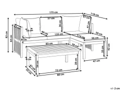 Online Beliani Set di divani angolari da giardino 3 posti ARABBA Lato Sinistro Legno di acacia certificato Grigio Marrone Grigio