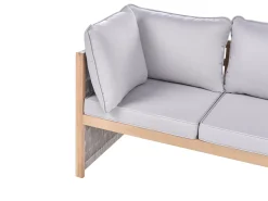 Online Beliani Set di divani angolari da giardino 3 posti ARABBA Lato Sinistro Legno di acacia certificato Grigio Marrone Grigio
