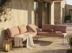 Outlet Beliani Set di divani angolari da giardino 4 posti CACCAMO Marrone