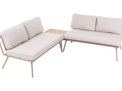 Discount Beliani Set di divani angolari da giardino 4 posti CACCAMO Beige Beige Marrone