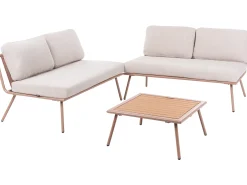 Discount Beliani Set di divani angolari da giardino 4 posti CACCAMO Beige Beige Marrone