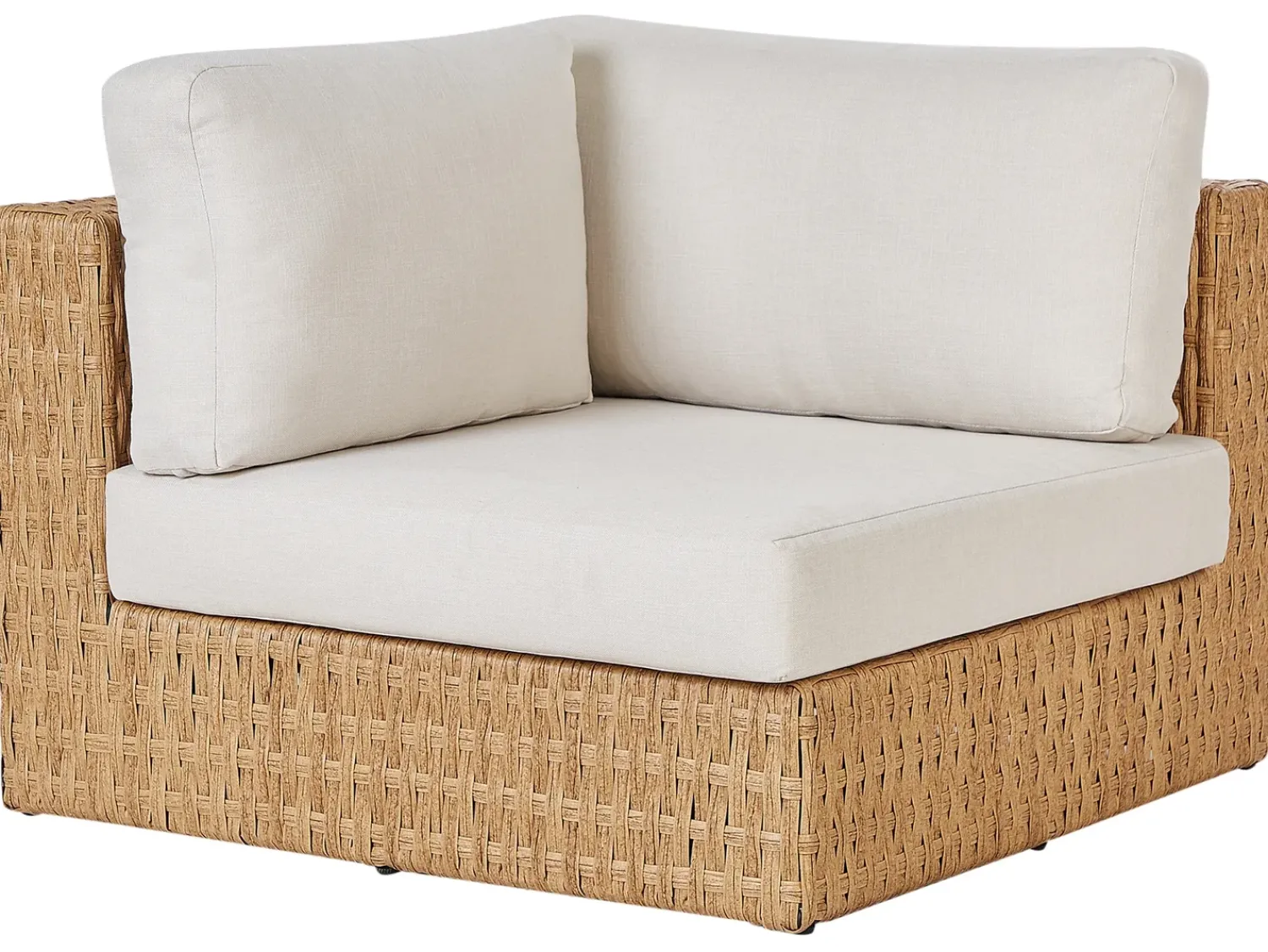 Sale Beliani Set di divani angolari da giardino 4 posti OLIVERI Rattan sintetico (PE) Beige Beige Naturale