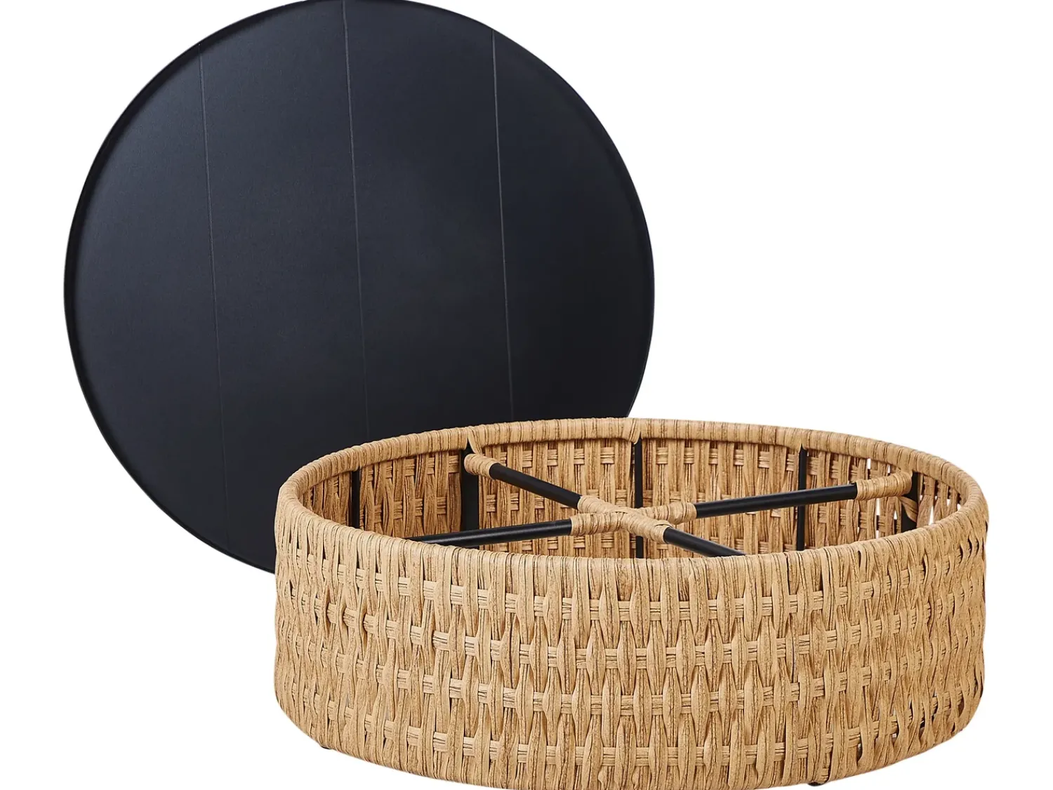 Sale Beliani Set di divani angolari da giardino 4 posti OLIVERI Rattan sintetico (PE) Beige Beige Naturale